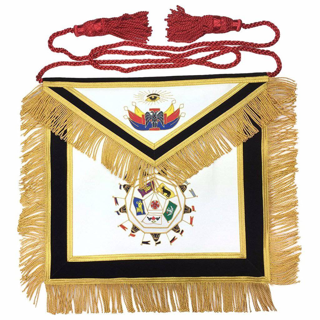 32nd Degree Scottish Rite Apron - Black Velvet - Bricks Masons