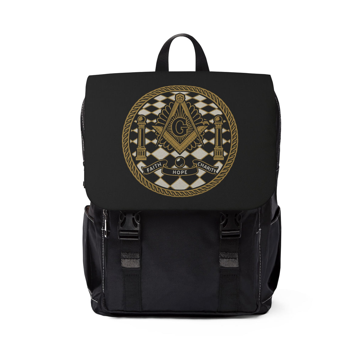 Master Mason Blue Lodge Backpack - Faith Hope Charity - Bricks Masons
