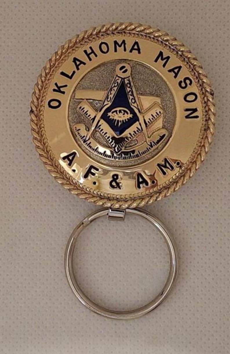 Past Master Blue Lodge Keychain - Handcrafted Oklahoma Mason All Seeing Eye - Bricks Masons