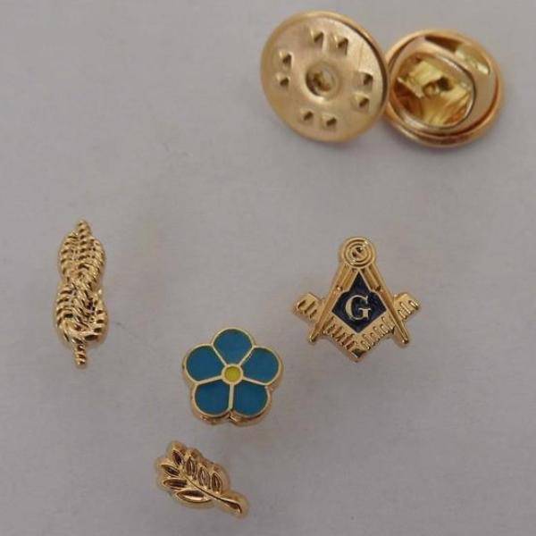 Master Mason Blue Lodge Lapel Pin - Set of 4 PCS Various Appendants & Styles - Bricks Masons