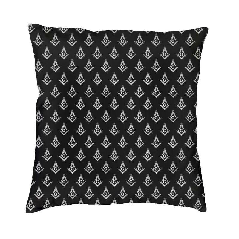 Master Mason Blue Lodge Pillowcase - Black & White Square and Compass G - Bricks Masons