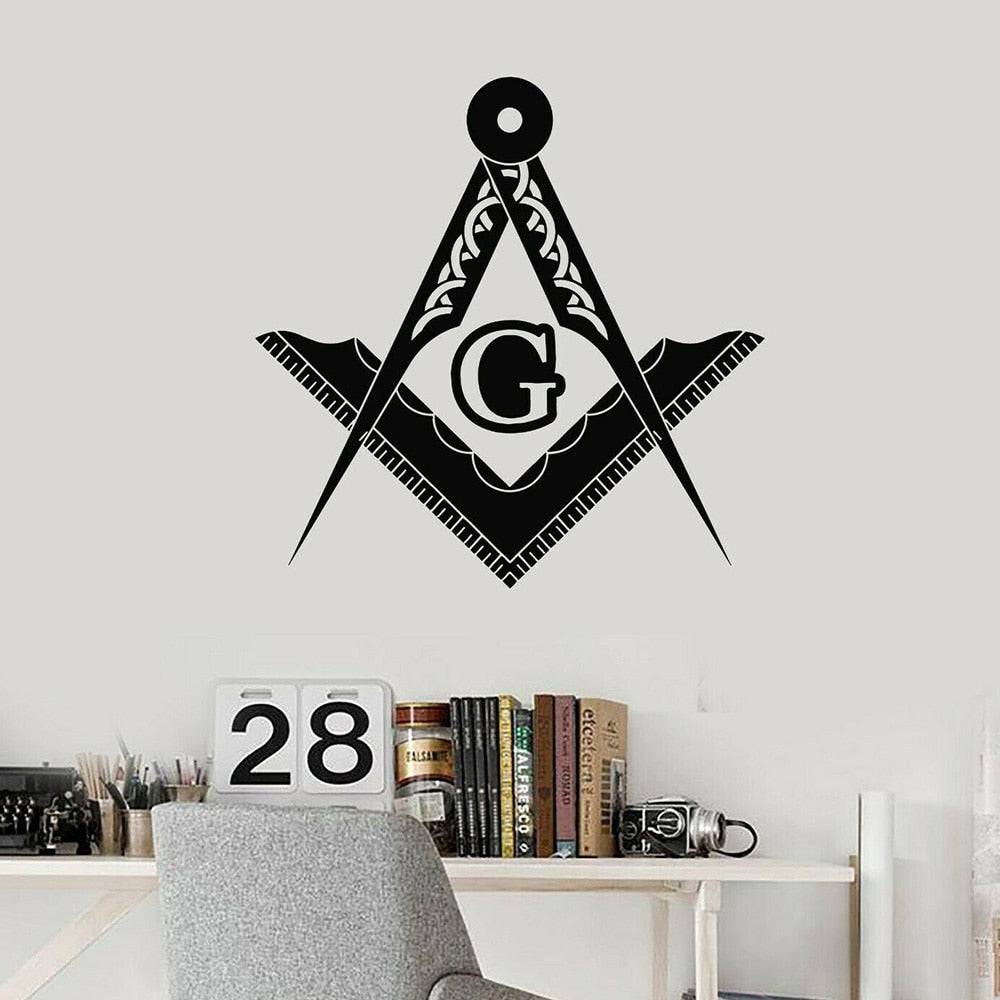 Master Mason Blue Lodge Sticker Decal - Square and Compass G Wall - Bricks Masons