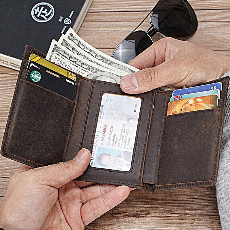 Master Mason Blue Lodge Wallet - Traveling Man Genuine Leather Brown - Bricks Masons