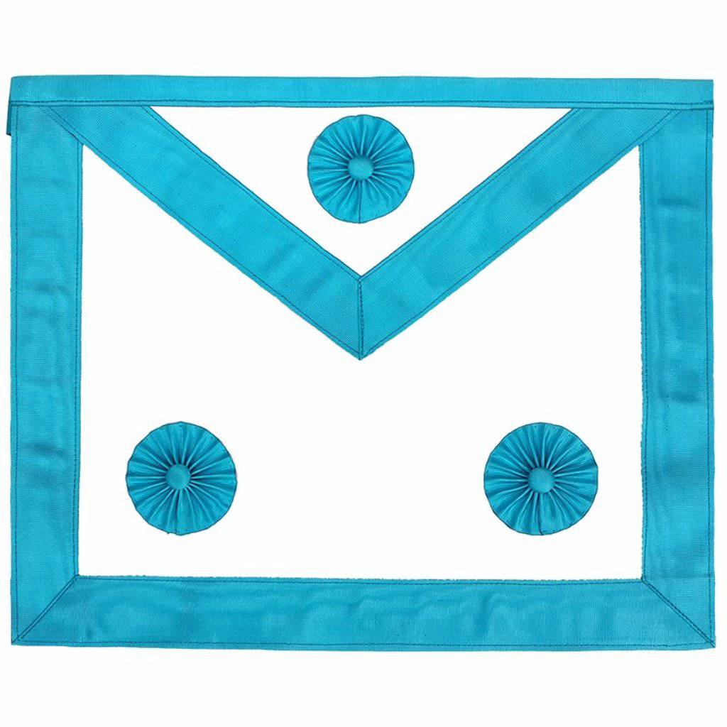 Master Mason French Rite Apron - Sky Blue Moire with Three Rosettes - Bricks Masons