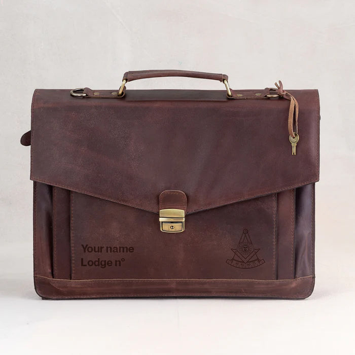Past Master Blue Lodge California Regulation Briefcase - Various Sizes - Bricks Masons