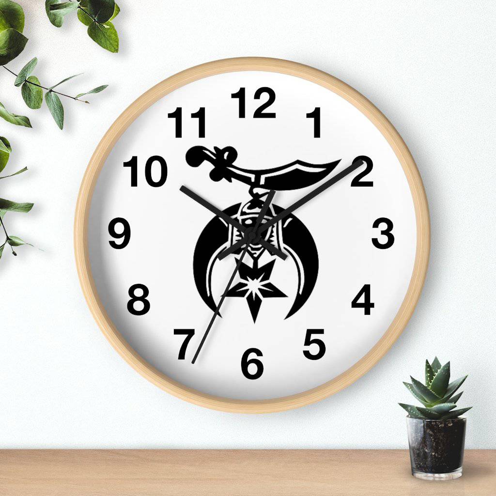 Shriners Clock - Wooden Frame - Bricks Masons