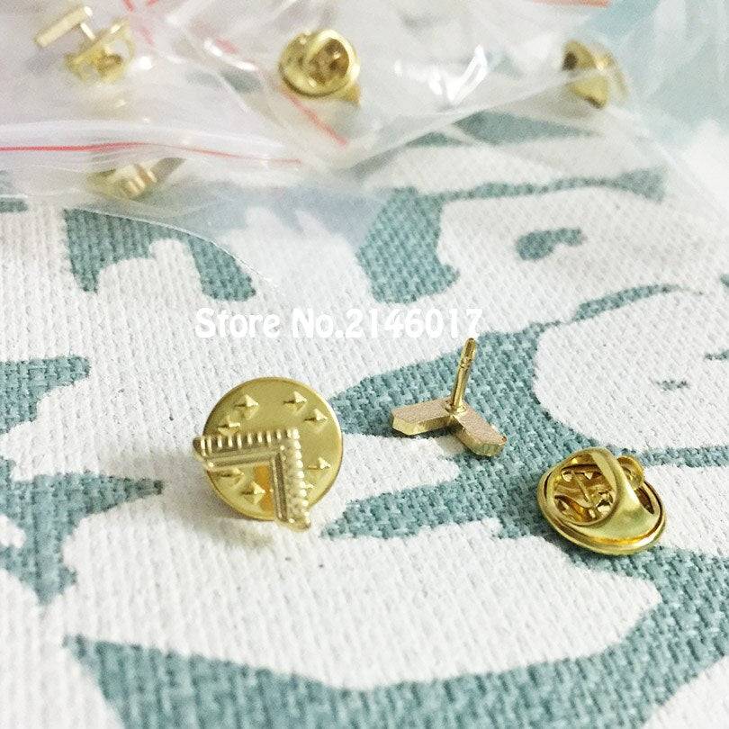 Worshipful Master Blue Lodge Lapel Pin - 2pcs Golden Square - Bricks Masons