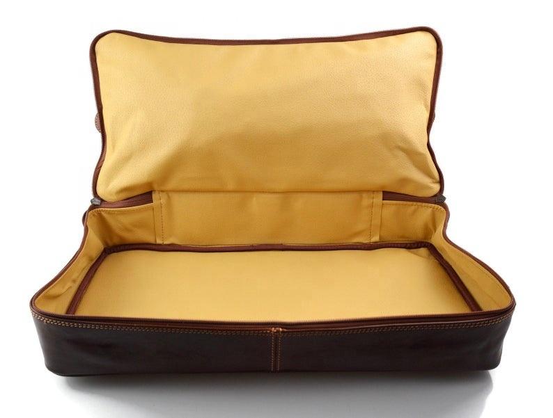 Grand Master Blue Lodge Travel Bag - Genuine Light Brown Leather - Bricks Masons