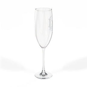 Master Mason Blue Lodge Champagne Flute - Checkered Floor Pillars All-Seeing Eye & Tools - Bricks Masons