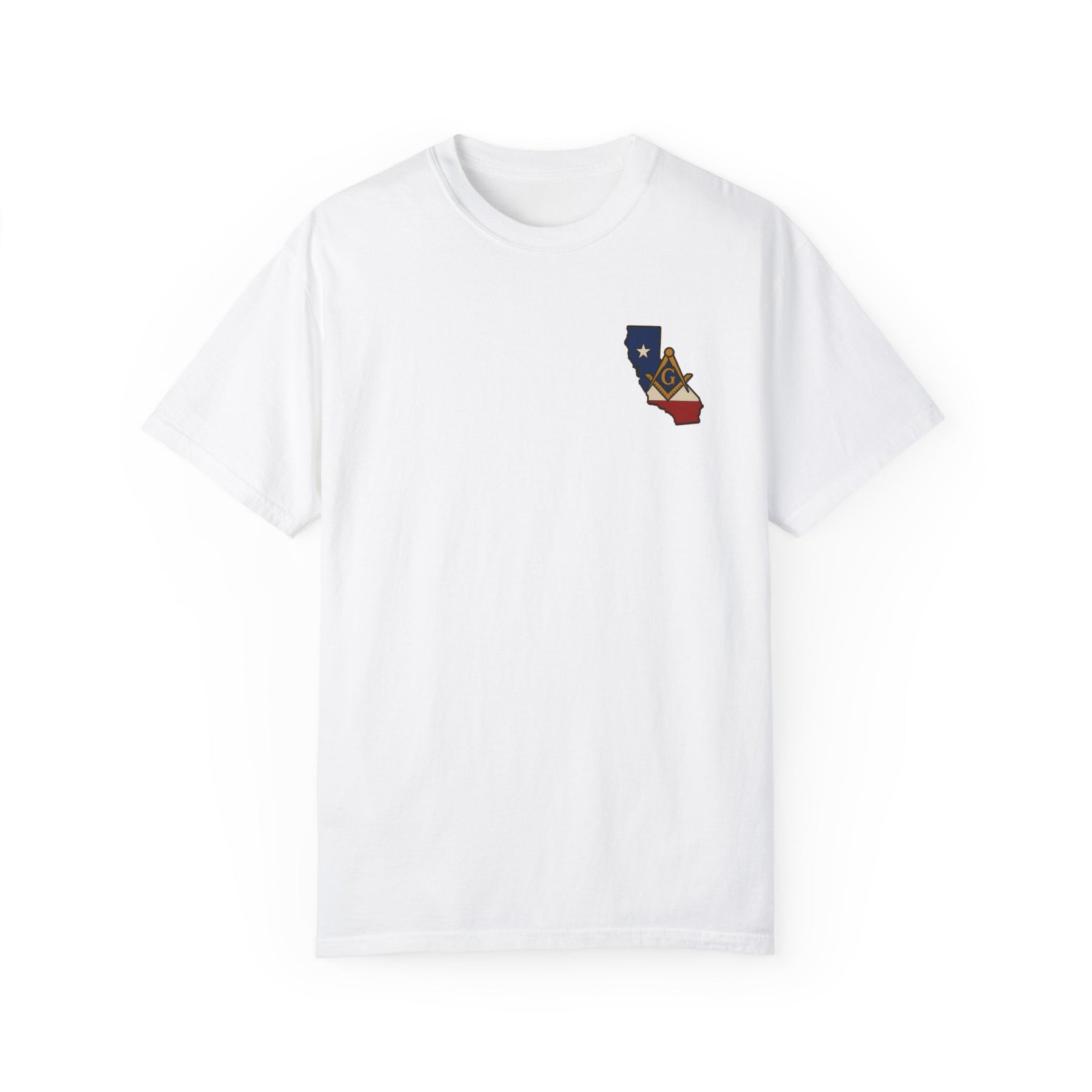 Master Mason Blue Lodge T-Shirt - Garment-Dyed California Mason - Bricks Masons