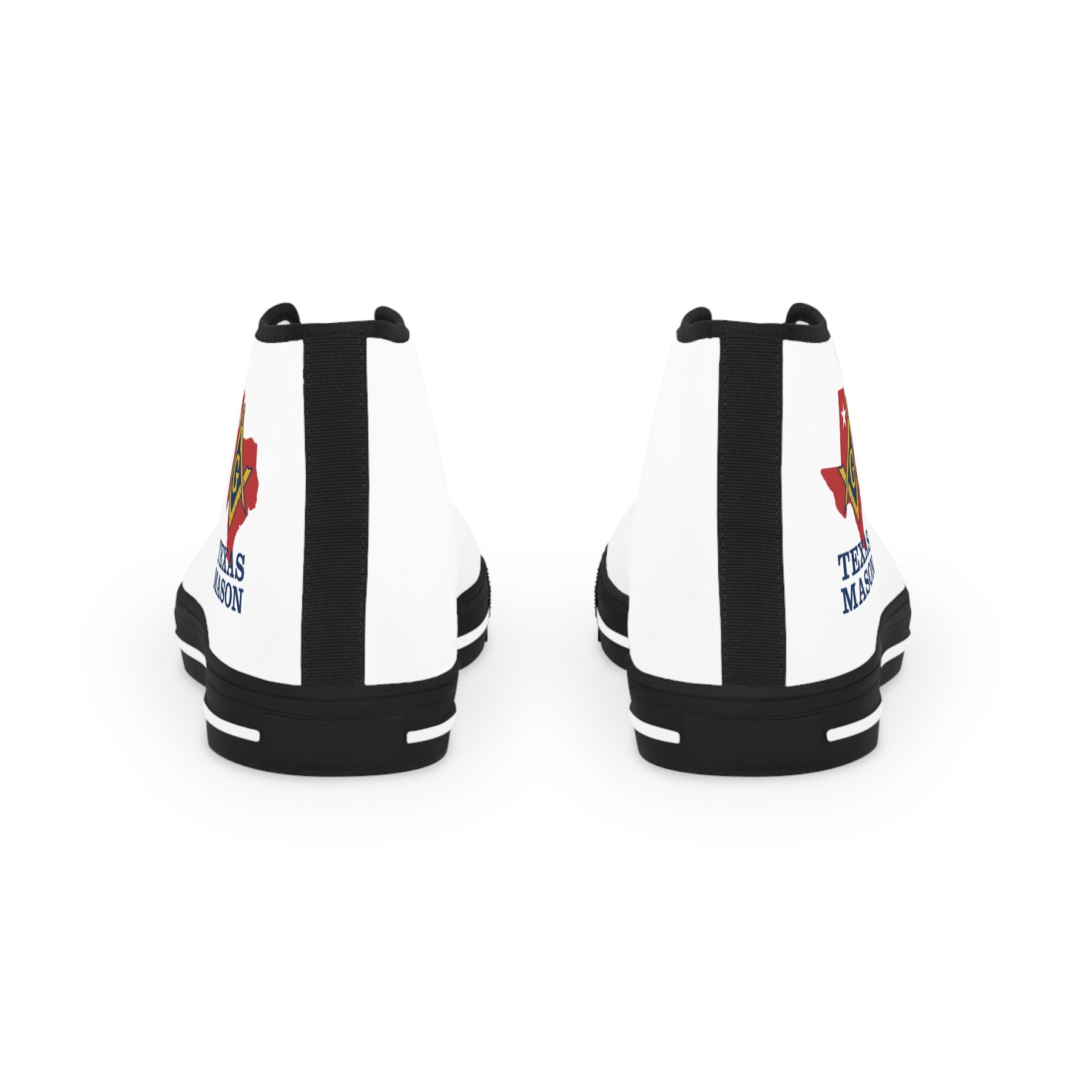 Master Mason Blue Lodge Sneaker - High Top Black & White Sole Texas Mason - Bricks Masons