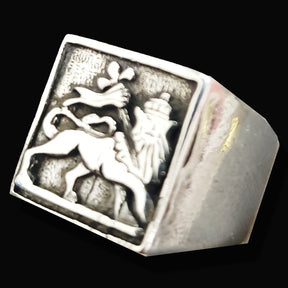 Leon Judah Rastafari Silver Ring 1.3 Cm 9 Gr Art 1017 - Bricks Masons