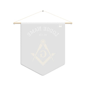 Master Mason Blue Lodge Pennant - Gold Square & Compass G with Personalization - Bricks Masons