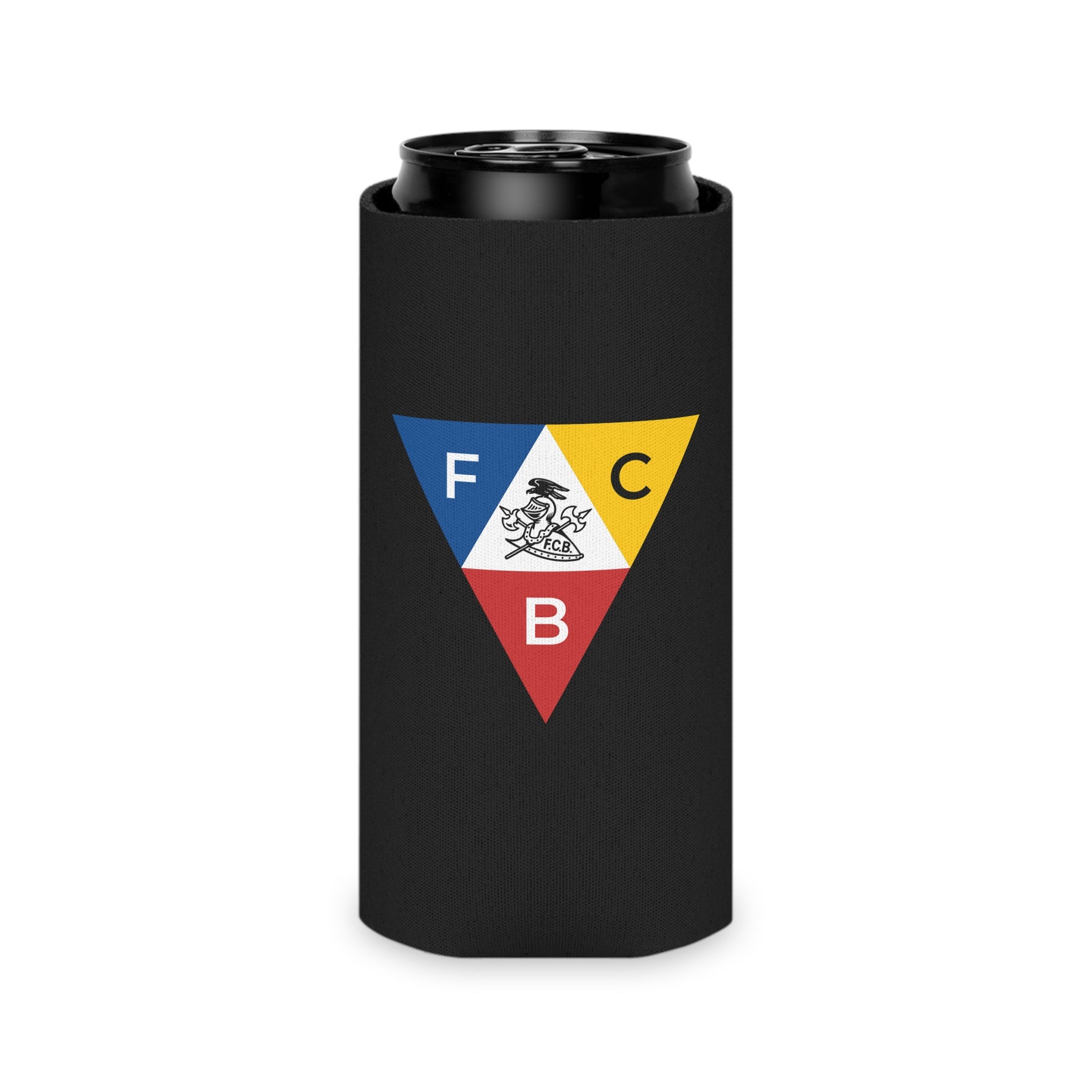 Knights of Pythias Can Cooler - Black Polyester Exterior - Bricks Masons