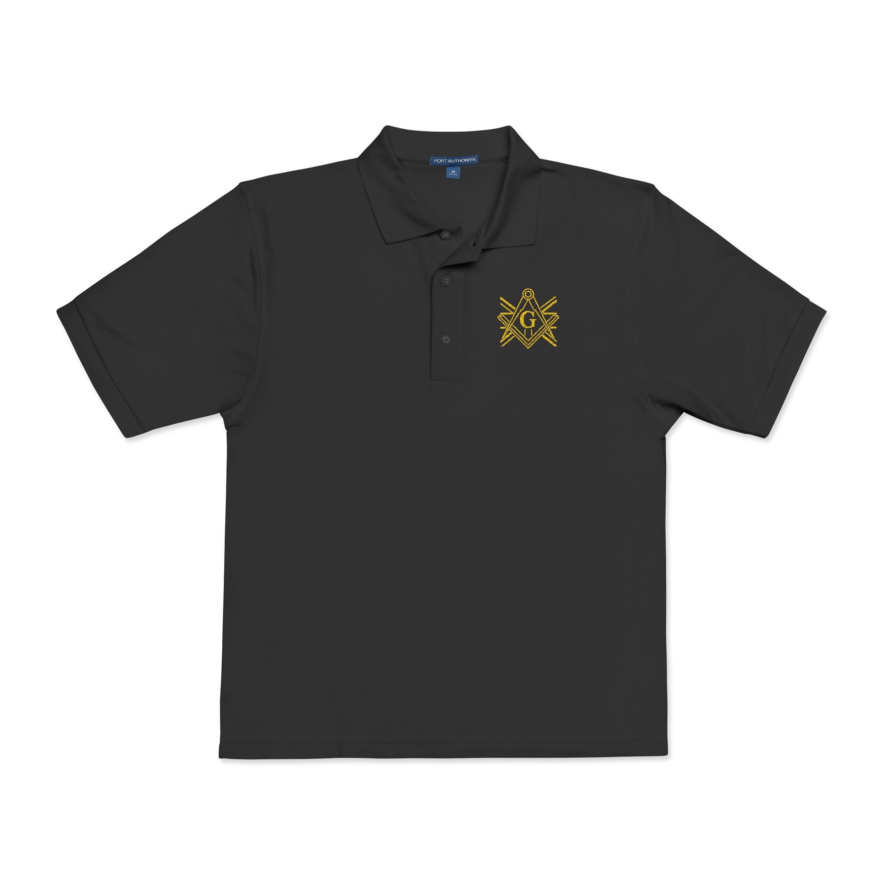 Master Mason Craft Polo Shirt - Embroidered United Kingdom Union Jack lines - Bricks Masons