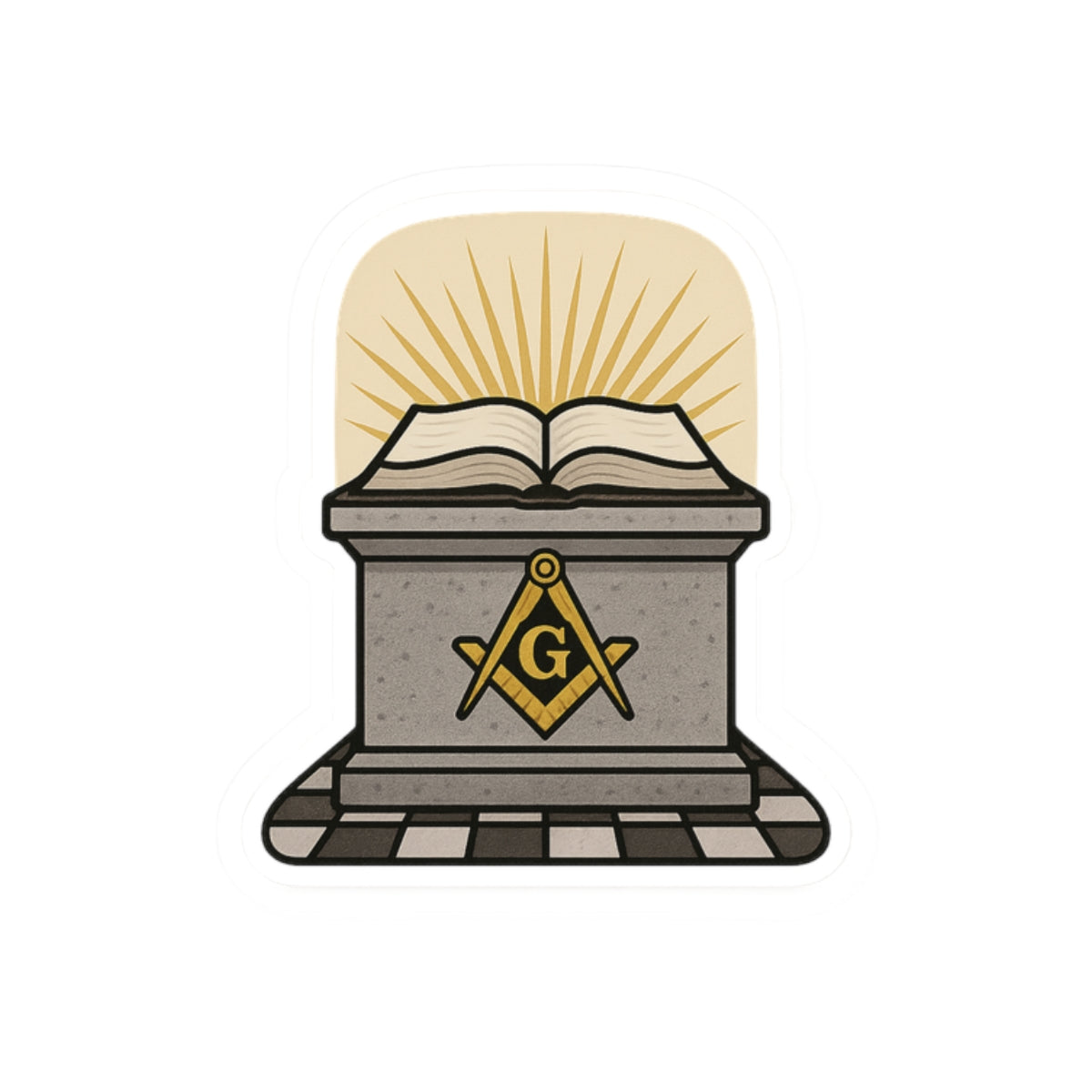 Master Mason Blue Lodge Sticker Decal - Kiss-Cut Masonic Altar - Bricks Masons