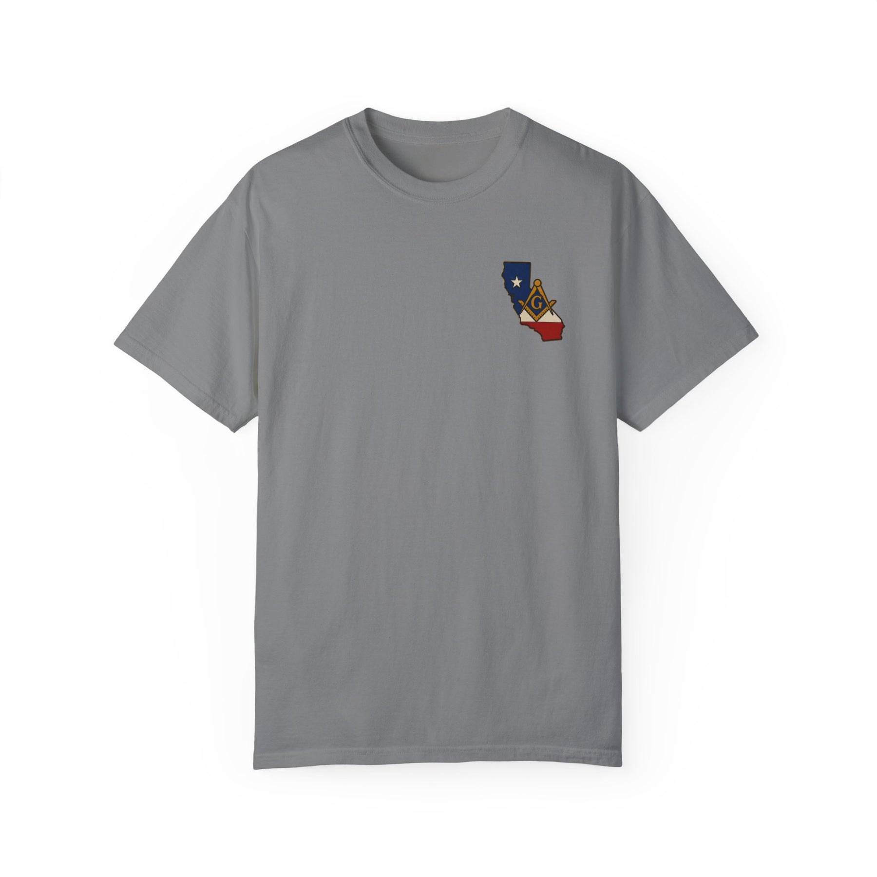Master Mason Blue Lodge T-Shirt - Garment-Dyed California Mason - Bricks Masons