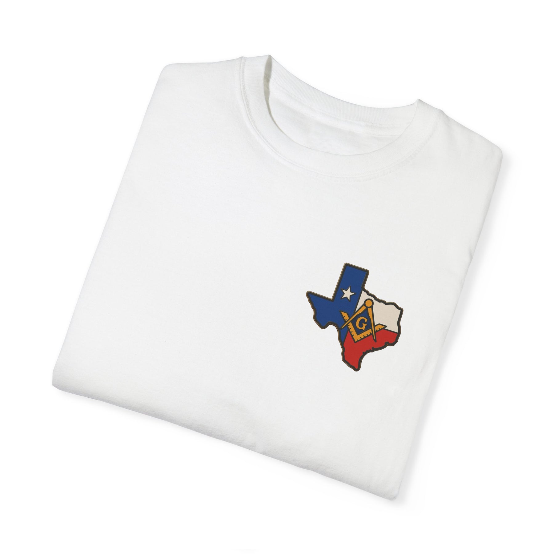 Master Mason Blue Lodge T-Shirt - Garment-Dyed Texas Mason - Bricks Masons