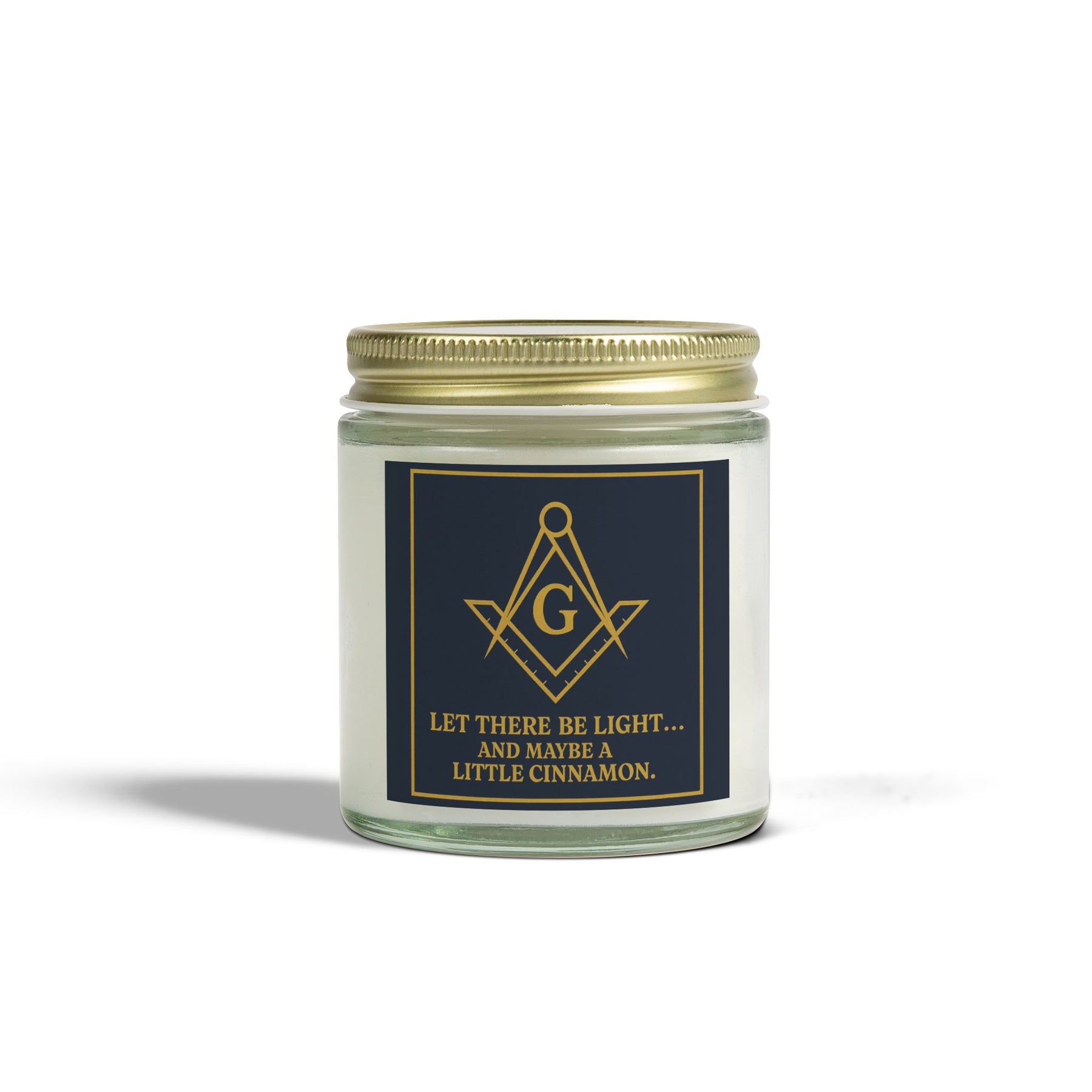 Master Mason Blue Lodge Candle - Let There Be Light Scented Coconut Apricot Wax - Bricks Masons