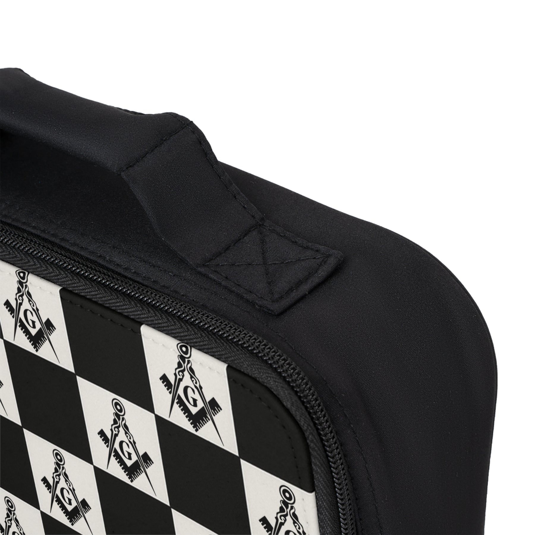 Master Mason Blue Lodge Lunch Bag - Checkered Pattern Fully Insulated - Bricks Masons