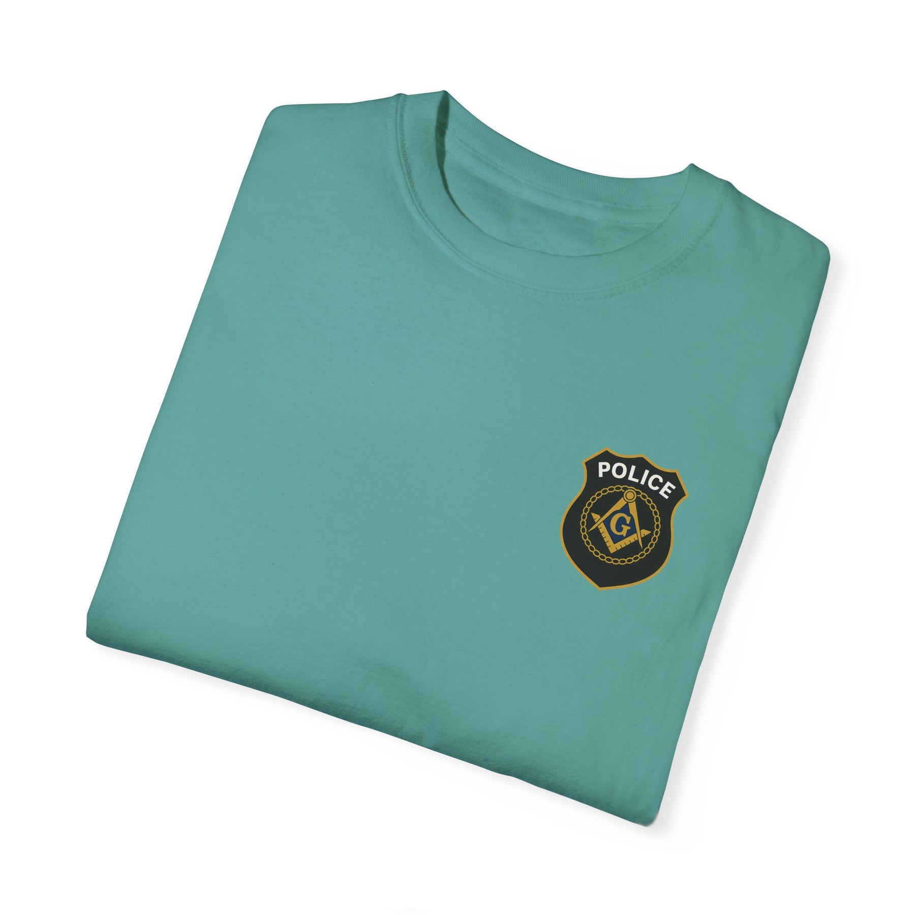 Master Mason Blue Lodge T-Shirt - Police Mason Garment-Dyed Tee - Bricks Masons
