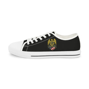 Master Mason Blue Lodge Sneaker - Low Top Sneaker Black & White Veteran Mason - Bricks Masons