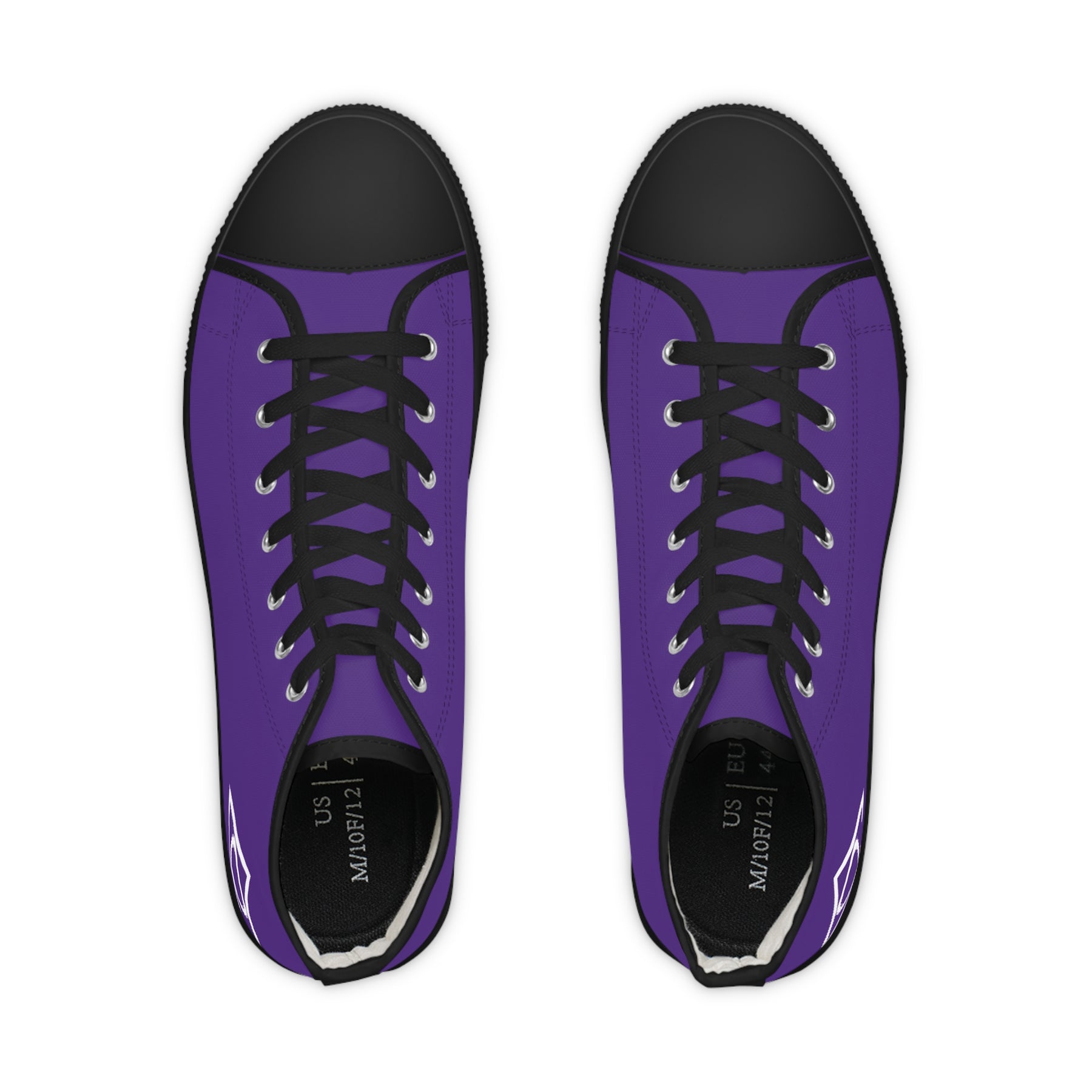 LOCOP Sneaker - High Top Black & White Purple Canvas White Emblem - Bricks Masons