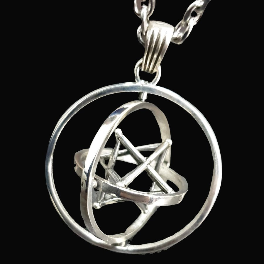 Merkaba Medal Silver Geometry Kabbalah 4 cm 12 g Art 1267 - Bricks Masons