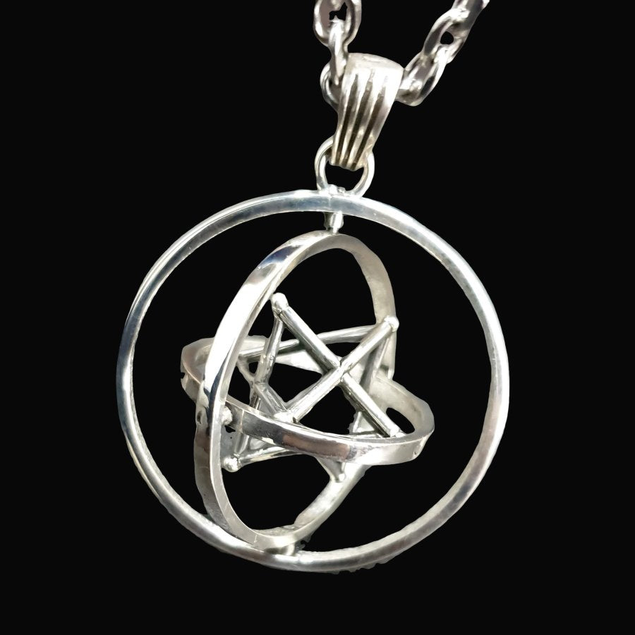 Merkaba Medal Silver Geometry Kabbalah 4 cm 12 g Art 1267 - Bricks Masons