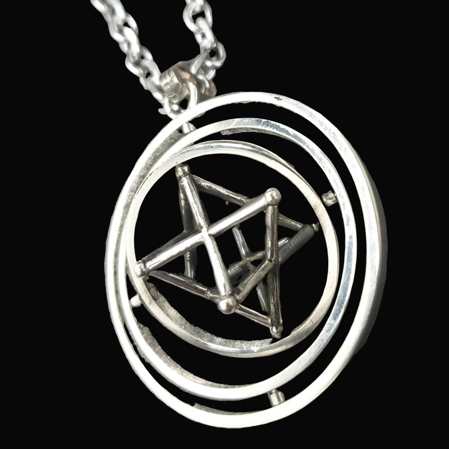 Merkaba Medal Silver Geometry Kabbalah 4 cm 12 g Art 1267 - Bricks Masons