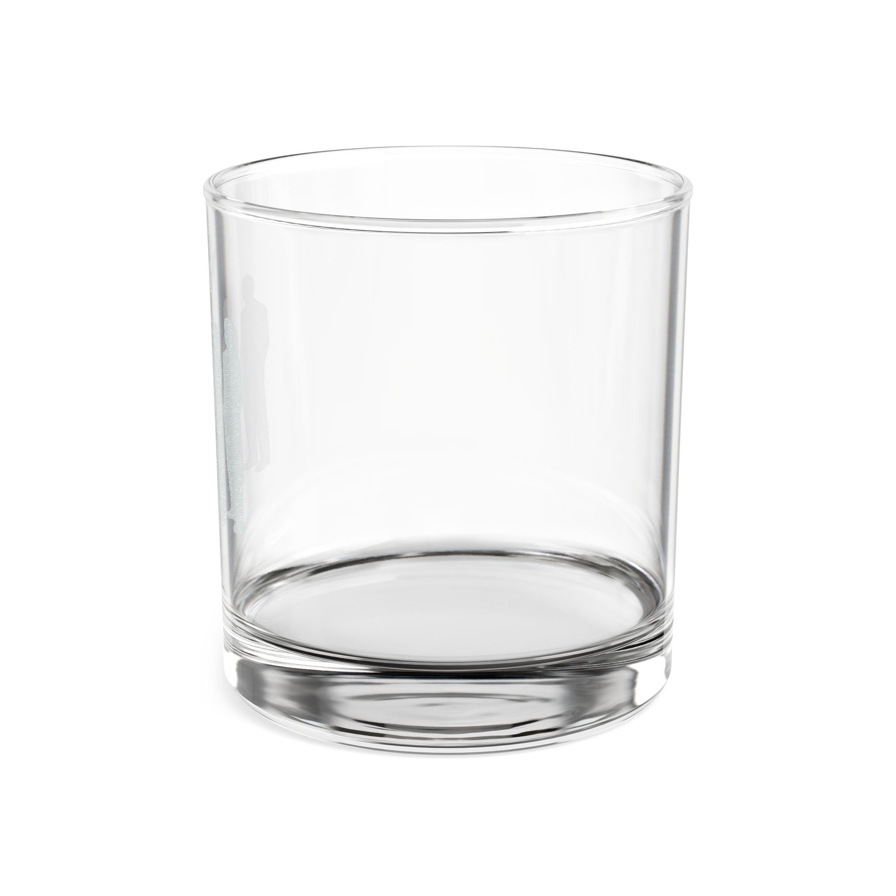 Whiskyglas der Freimaurerloge – Standende Figuren der Bruderschaft mit Winkelmaß und Zirkel