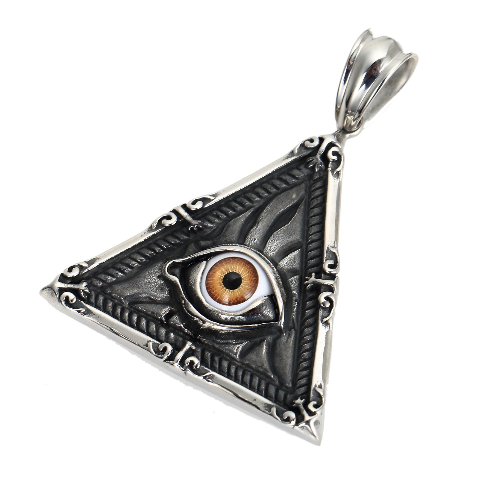 Eye Of Providence Necklace - All Seeing Eye Stainless Steel Pendant - Bricks Masons