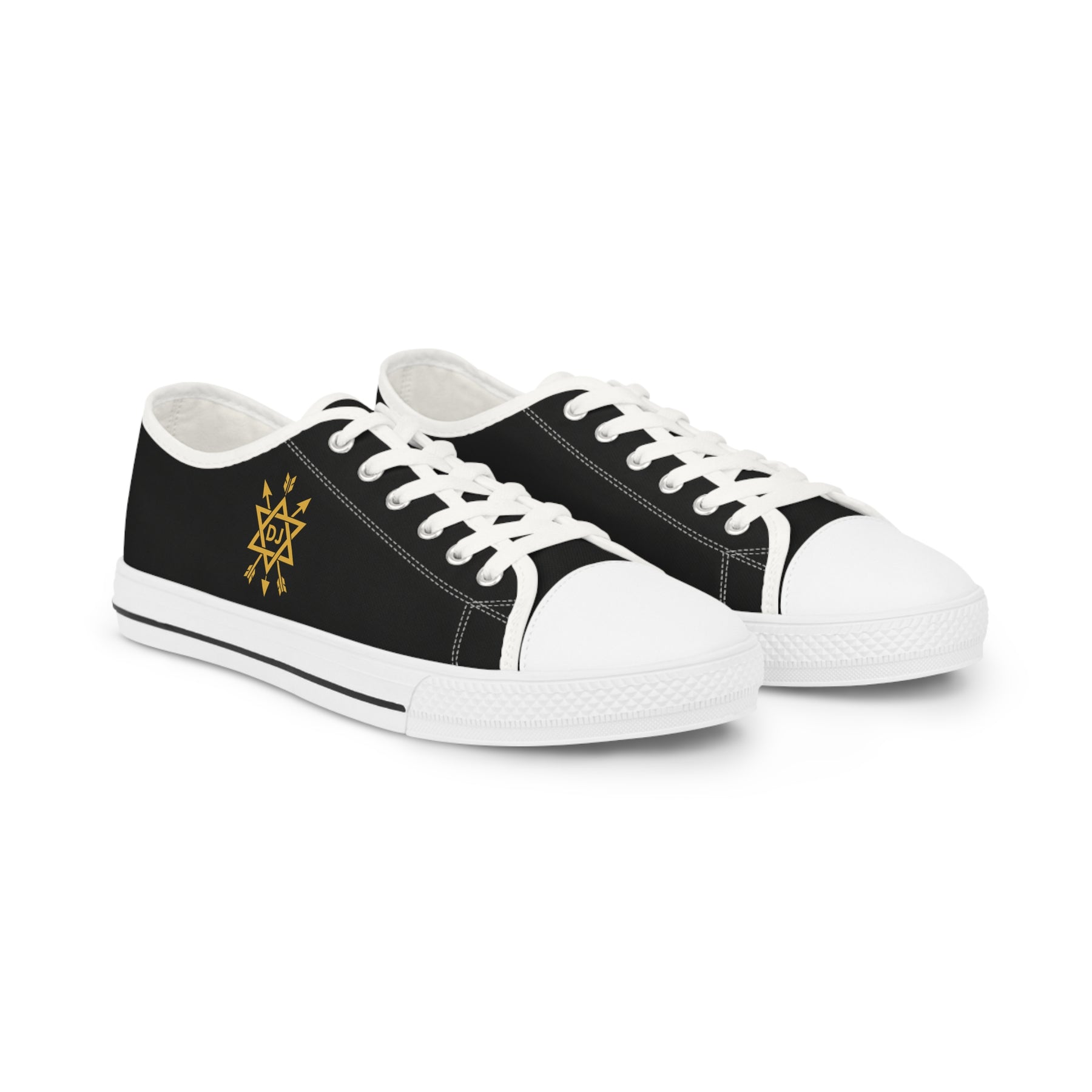 Order of the Secret Monitor Sneaker - Low Top Sneaker Black & White Golden Emblem - Bricks Masons
