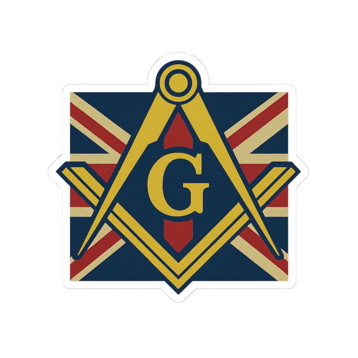 Master Mason Craft Sticker Decal - Kiss-Cut United Kingdom Mason Square & Compass G - Bricks Masons
