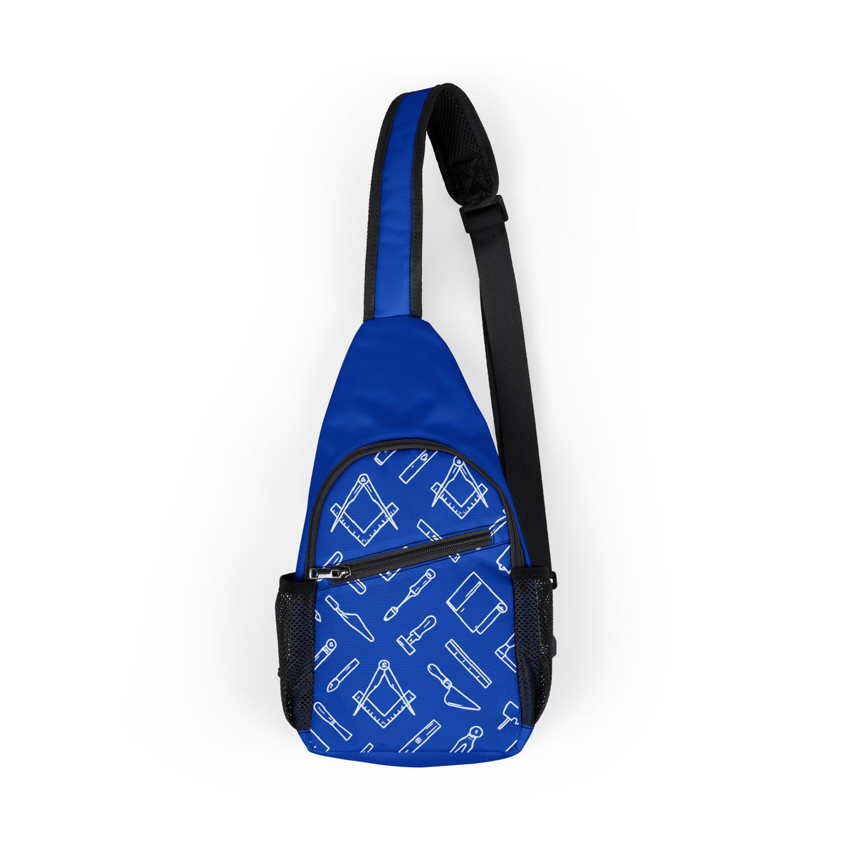 Master Mason Blue Lodge Crossbody Bag - Blue Masonic Tools Multiple Pockets - Bricks Masons