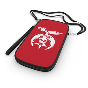 Shriners Passport Wallet - Red & White With Shoulder & Wrist Strap - Bricks Masons