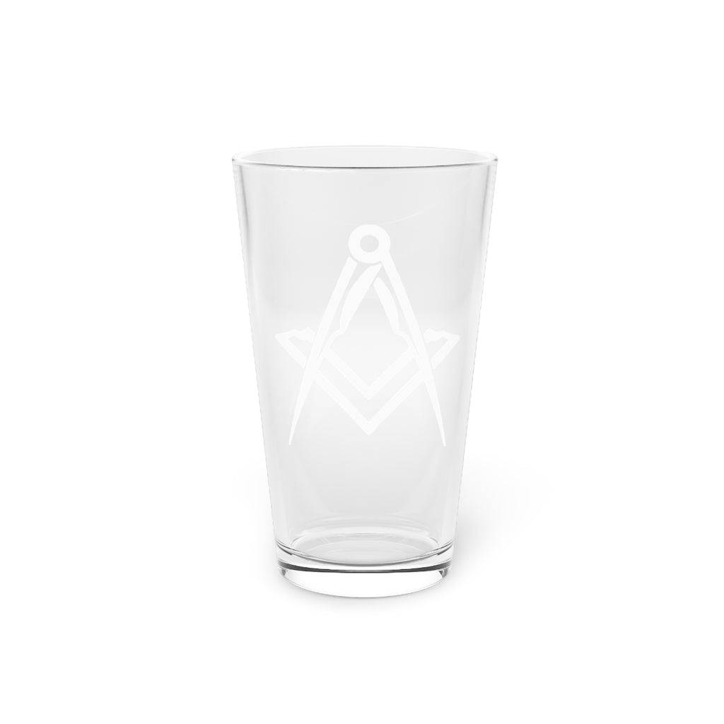 Master Mason Blue Lodge Pint Glass - Square & Compass 16oz