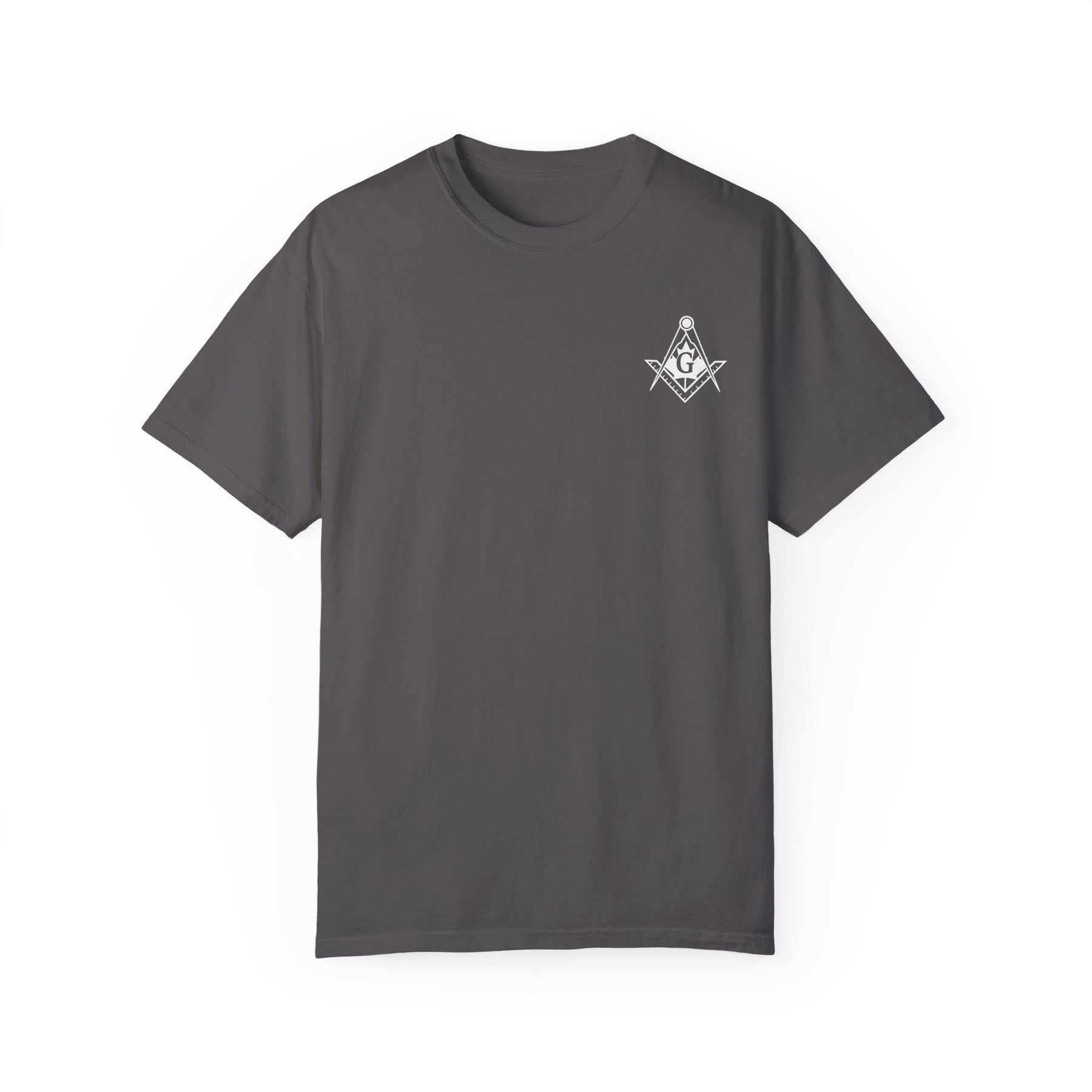 Master Mason Blue Lodge Canada Jurisdiction T-Shirt - Garment-Dyed Tee - Bricks Masons