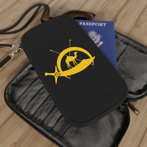 DOKO Passport Wallet - Black & Yellow With Shoulder & Wrist Strap - Bricks Masons