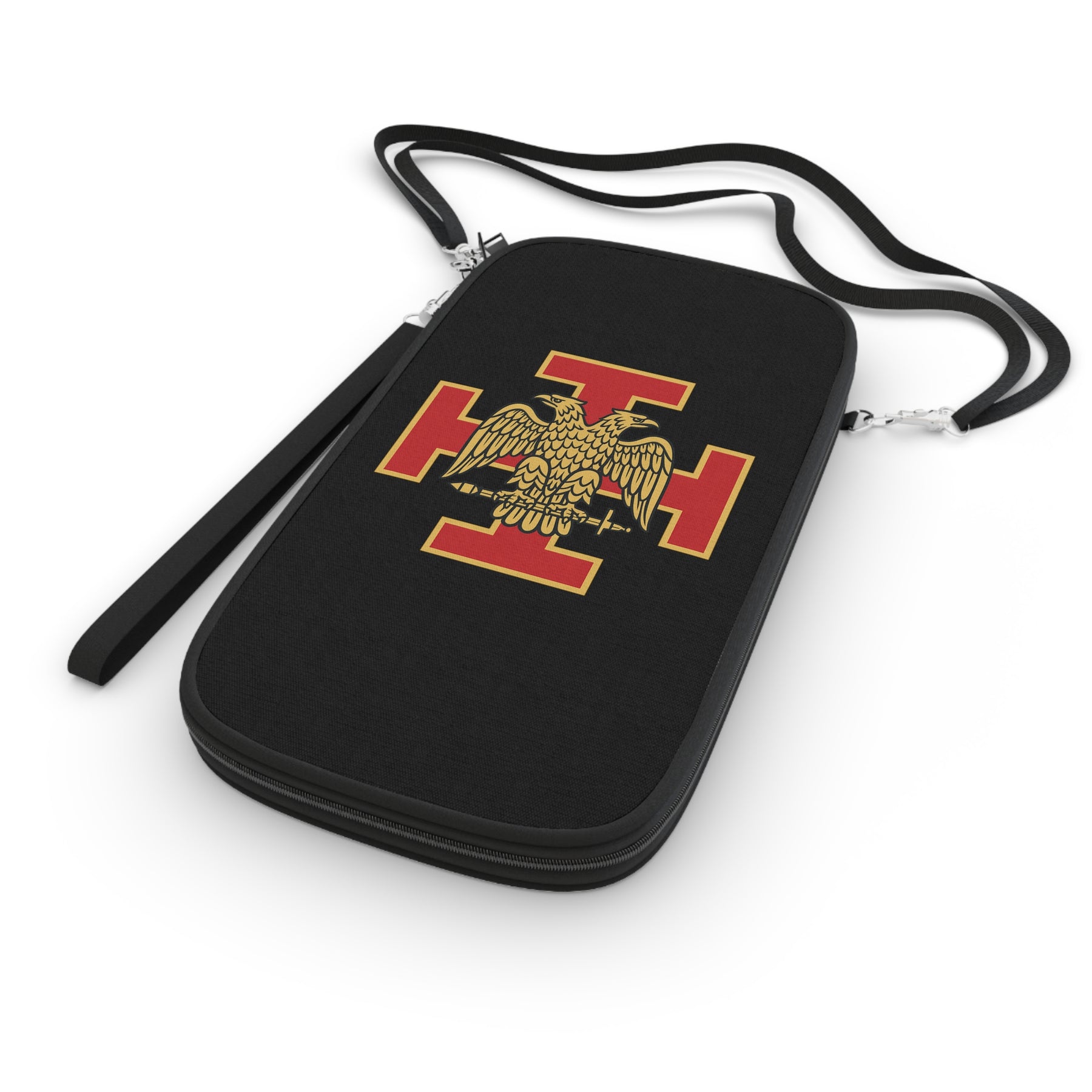 33rd Degree Scottish Rite Passport Wallet - Black & Red Cross With Eagle Wings Down - Bricks Masons