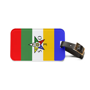 OES Luggage Tag - OES Star With Black Leather Strap - Bricks Masons