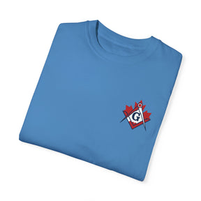 Master Mason Blue Lodge Canada Jurisdiction T-Shirt - Garment-Dyed Tee - Bricks Masons