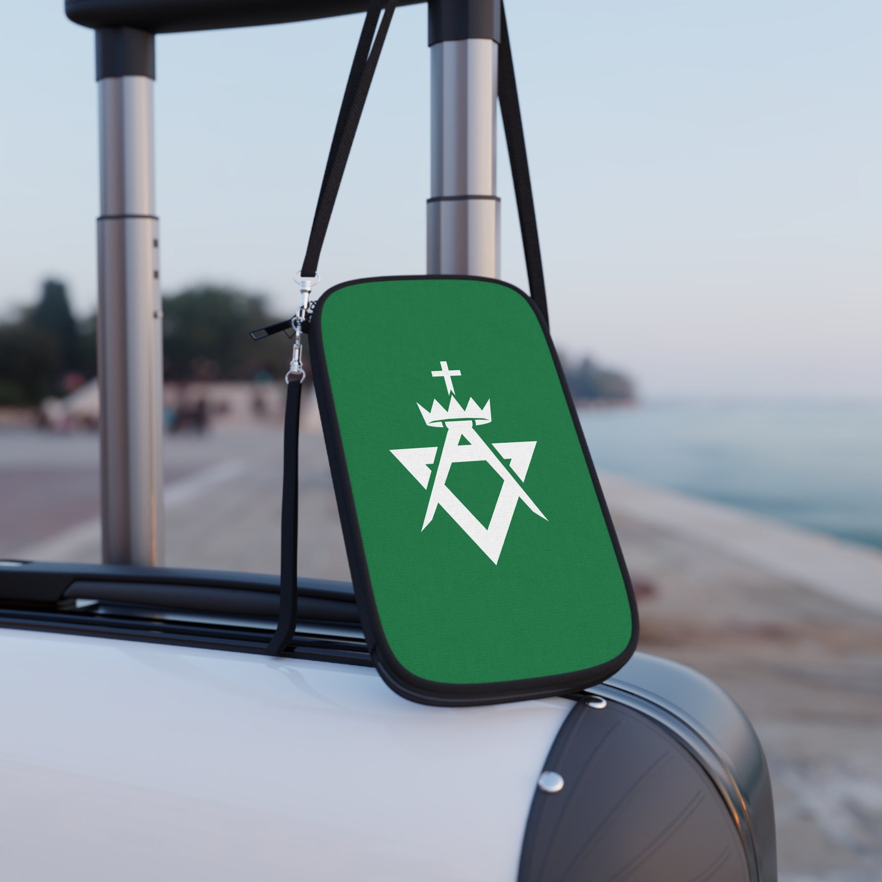 Allied Masonic Degrees Passport Wallet - Green With Shoulder & Wrist Strap - Bricks Masons