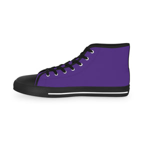 LOCOP Sneaker - High Top Black & White Purple Canvas White Emblem - Bricks Masons