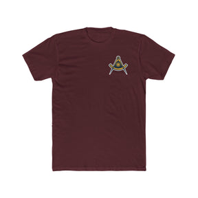 Past Master Blue Lodge T-shirt - Square & Quadrant Cotton Crew Tee - Bricks Masons