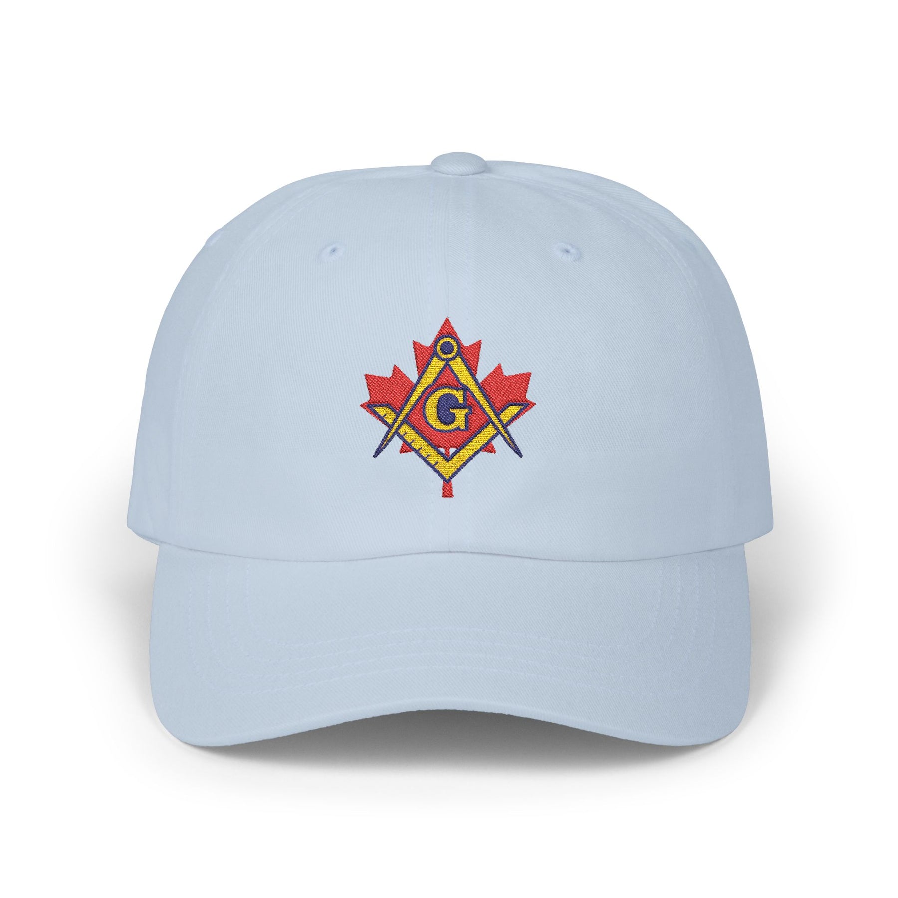 Master Mason Blue Lodge Canada Jurisdiction Baseball Cap - Red Maple Leaf S&C - Bricks Masons