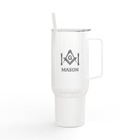 Master Mason Blue Lodge Ringneck Tumbler - Winkelmaß &amp; Zirkel G mit zwei Säulen