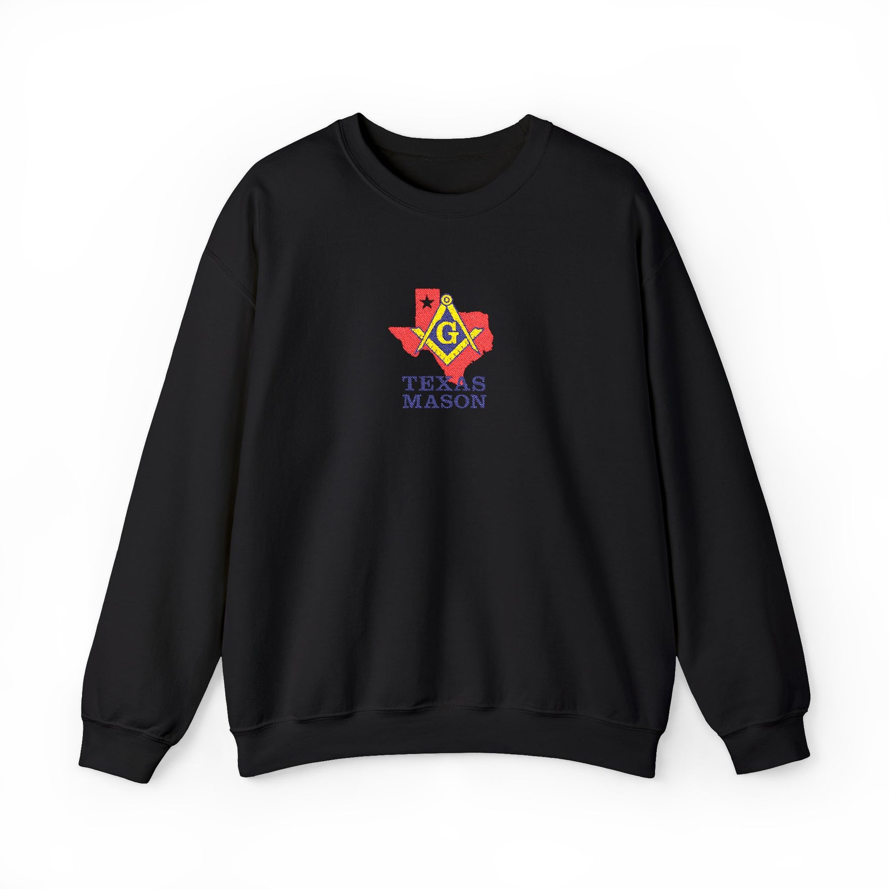 Master Mason Blue Lodge Sweatshirt - Crewneck Embroidered Emblem Texas Mason - Bricks Masons