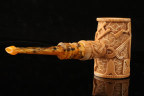 Master Mason Blue Lodge Meerschaum Pipe - Handcrafted Gavel Shape - Bricks Masons