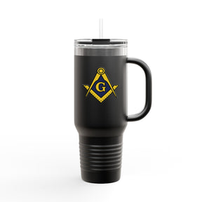 Master Mason Blue Lodge Ringneck Tumbler - Winkelmaß und Zirkel mit G